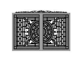 Cổng 2 cánh trống đồng cnc mới