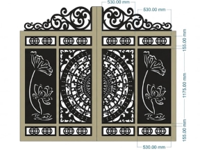 Cổng 2 cánh trống đồng sen có vòm cnc