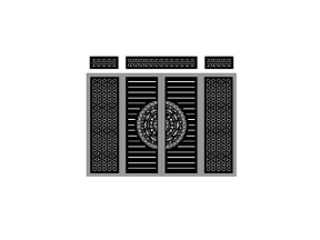 Cổng 4 cánh bông tuyết cnc có ô thoáng