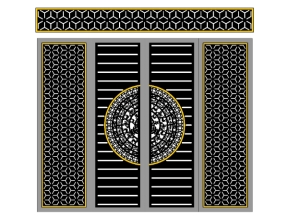 Cổng 4 cánh bông tuyết có ô thoáng cnc