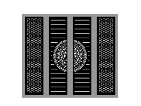 Cổng 4 cánh bông tuyết trống đồng cnc