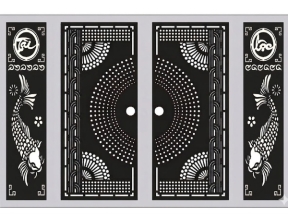 Cổng 4 cánh cá chép tài lộc cnc mới