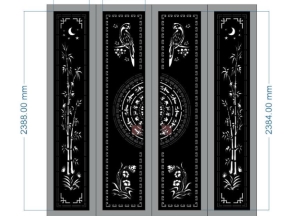 Cổng 4 cánh chim trúc đẹp cnc