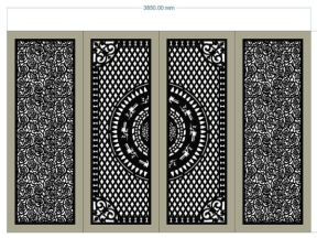Cổng 4 cánh cnc hoa hồng cực đẹp