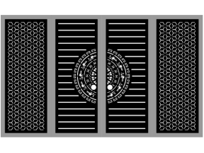 Cổng 4 cánh cnc trống đồng bông tuyết dxf