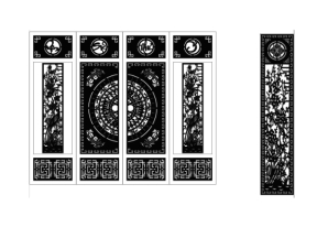 Cổng 4 cánh cnc vạn sự như ý và vách mai