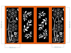 Cổng 4 cánh hoa bồ công anh cnc file dxf