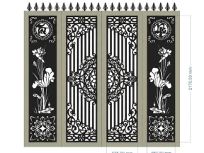 Cổng 4 cánh hoa sen tài lộc cnc