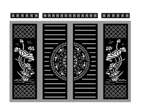 Cổng 4 cánh hoa sen trống đồng cnc cực đẹp