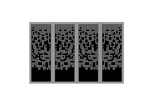Cổng 4 cánh hoa văn lỗ cnc dxf đẹp