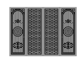Cổng 4 cánh hoa văn mới cnc model dxf