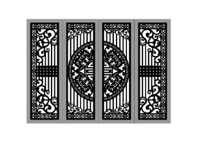 Cổng 4 cánh hoa văn trống đồng dơi cnc