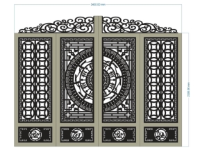 Cổng 4 cánh phát tài phát lộc