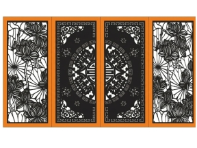 Cổng 4 cánh trống dơi hoa sen cnc đẹp