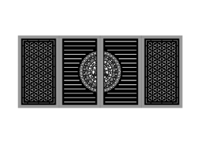Cổng 4 cánh trống đồng bông tuyết cực đẹp cnc