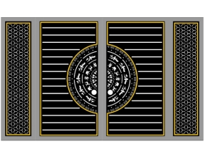 Cổng 4 cánh trống đồng bông tuyết mới có nẹp