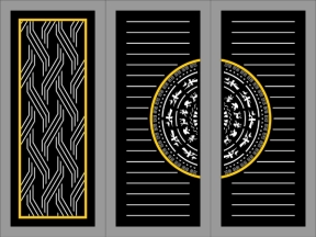 Cổng 4 cánh trống đồng cnc dxf đẹp mắt nhất