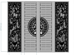 Cổng 4 cánh trống đồng kết hợp hoa sen cnc