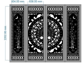 Cổng 4 cánh trúc dơi đồng tiền cnc