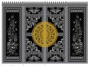 Cổng 4 cánh tứ quý mai cnc
