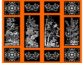 Cổng 4 cánh tứ quý tùng cúc trúc mai