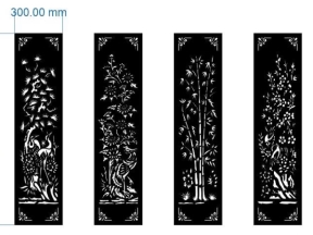 Cổng 4 cánh tùng cúc trúc mai cnc