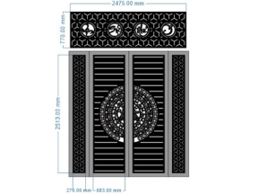 Cổng 4 cánh và ô thoáng vạn sự như ý