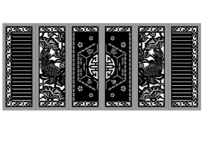 Cổng 6 cánh phát tài phát lộc cá chép cnc