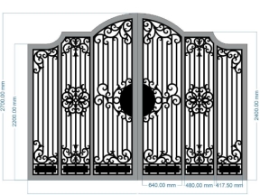Cổng 6 cánh uốn cnc 2d
