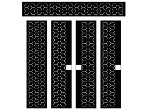 Cổng bông tuyết 4 cánh có ô thoáng cnc