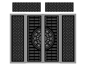 Cổng bông tuyết cnc 4 cánh có ô thoáng