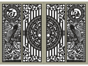 Cổng cá chép tài lộc 4 cánh cnc