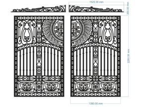 Cổng cnc 2 cánh file cad đẹp