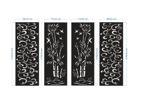 Cổng cnc 4 cánh trúc kết hợp mẫu họa tiết  đặc biệt