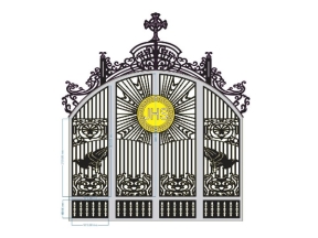Cổng công giáo 4 cánh cnc bản vẽ dxf