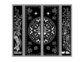 Cổng hoa cúc chim hoa họa tiết tròn