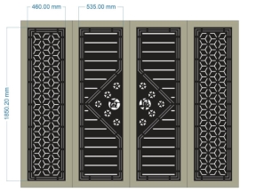 Cổng tài lộc 4 cánh bông tuyết cnc