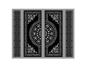 Cổng trống đồng 4 cánh model dxf