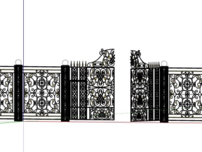 Cổng và hàng rào cnc file sketchup