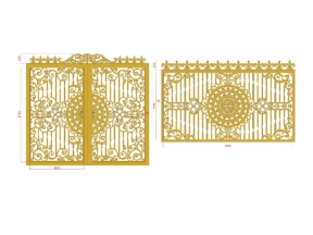 Cửa cổng 2 cánh cnc bản vẽ đẹp model dxf