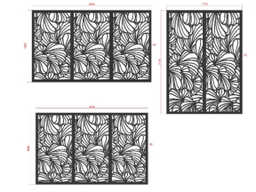 Cửa cổng cnc file cad hình chiếc lá file dxf