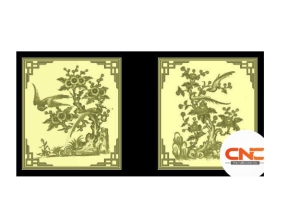 Cửa tùng cúc trúc mai tứ quý cnc thiết kế jdp