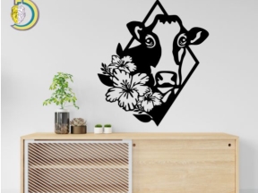 Decor Bò và hoa CNC đẹp mắt