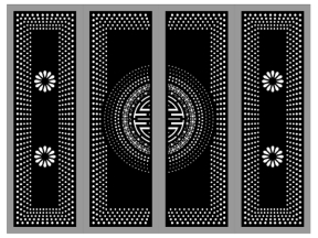 Downlaod model cổng 4 cánh mẫu họa tiết bông hoa cnc dxf