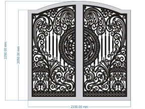 Download cổng 2 cánh lá tây trống đồng cnc dxf