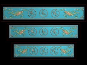 Download File thiết kế mẫu Bàn Thờ Tranh Phúc Lộc Thọ Cá cnc gỗ bản đẹp