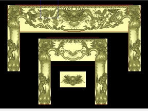 Download File thiết kế mẫu Bộ Sập Thờ Tứ Linh Kèm Chân cnc gỗ bản đẹp