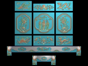 Download File thiết kế mẫu Bộ Tủ Thờ Phúc Lộc Thọ Hạc Trên Lưng Rùa Yếm Đào Mai Kèm Chân cnc gỗ bản đẹp