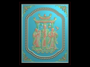 Download File thiết kế mẫu Trám Tủ Thờ Tam Đa Phúc Lộc Thọ 2 cnc gỗ bản đẹp