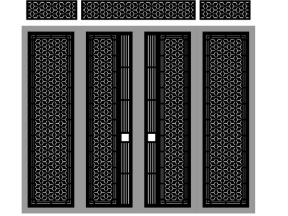 Download model cổng 4 cánh bông tuyết cnc dxf